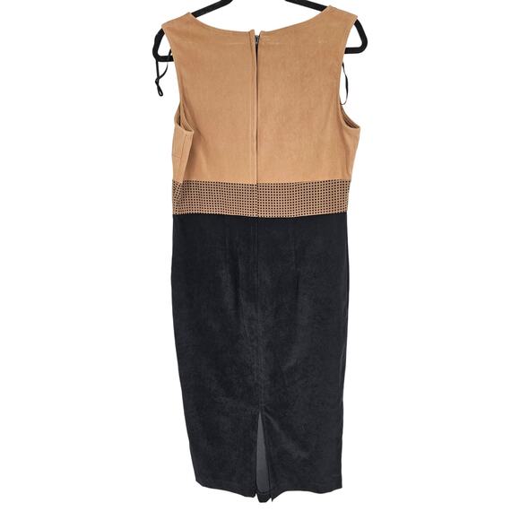 Vintage Sheri Martin New York Womens Sz 14 Maxi Length Dress Black Brown - Picture 5 of 5